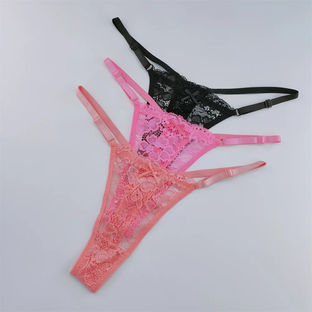 3Pcs Lace Thongs Lace