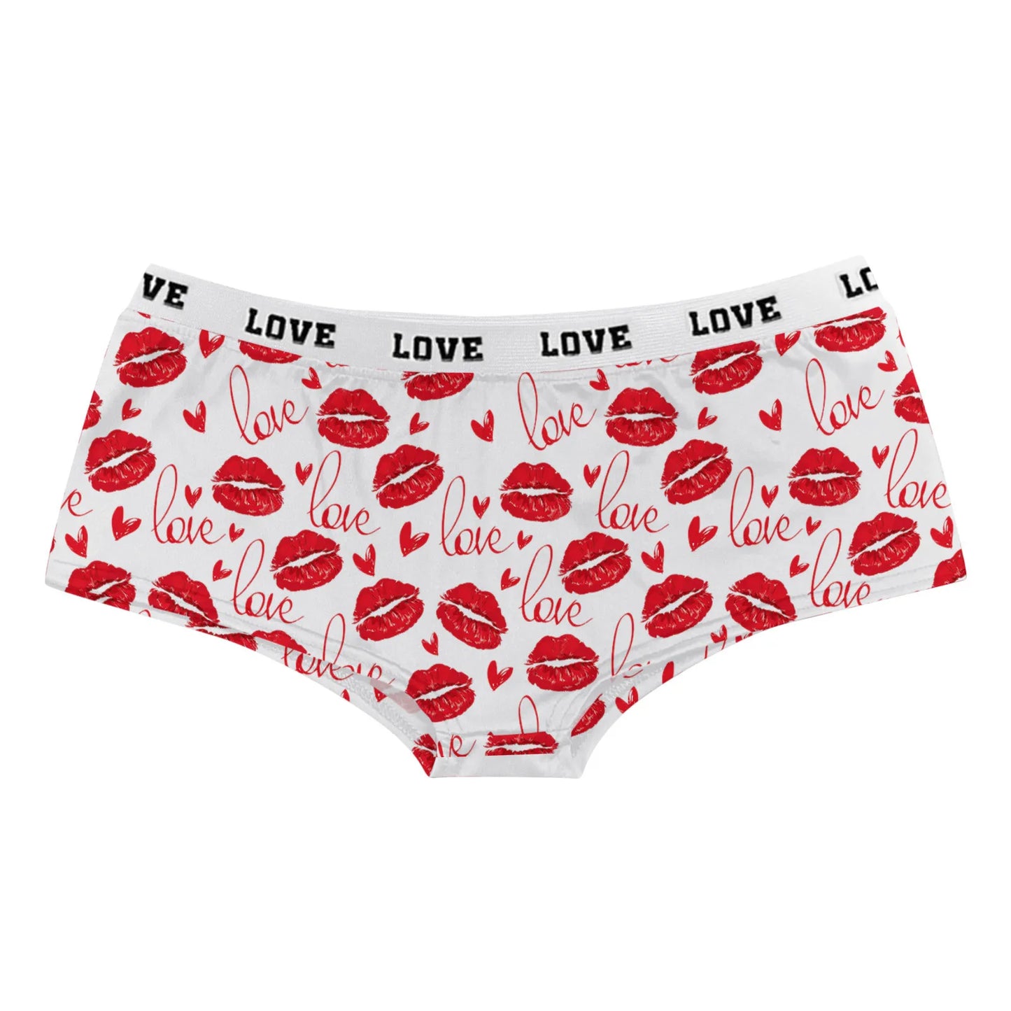 Sexy Lips Print Boxer Pants