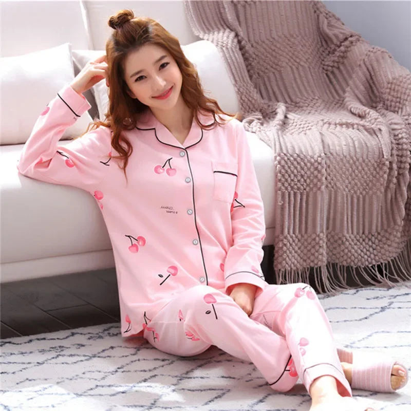Pajamas Set V-Neck Trousers