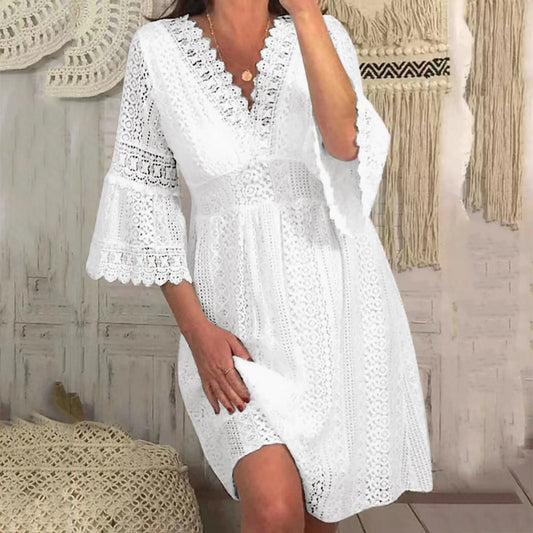 Casual Lace Mid Dress