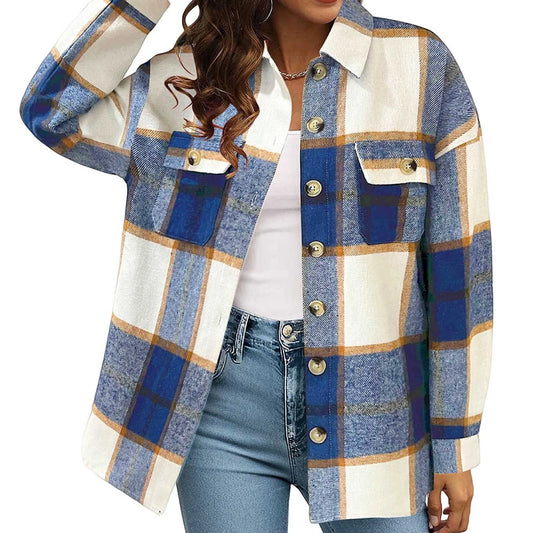 Retro Plaid Shacket Jacket