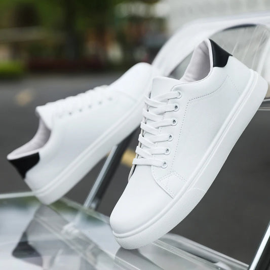 White Leather Sneakers Shoes