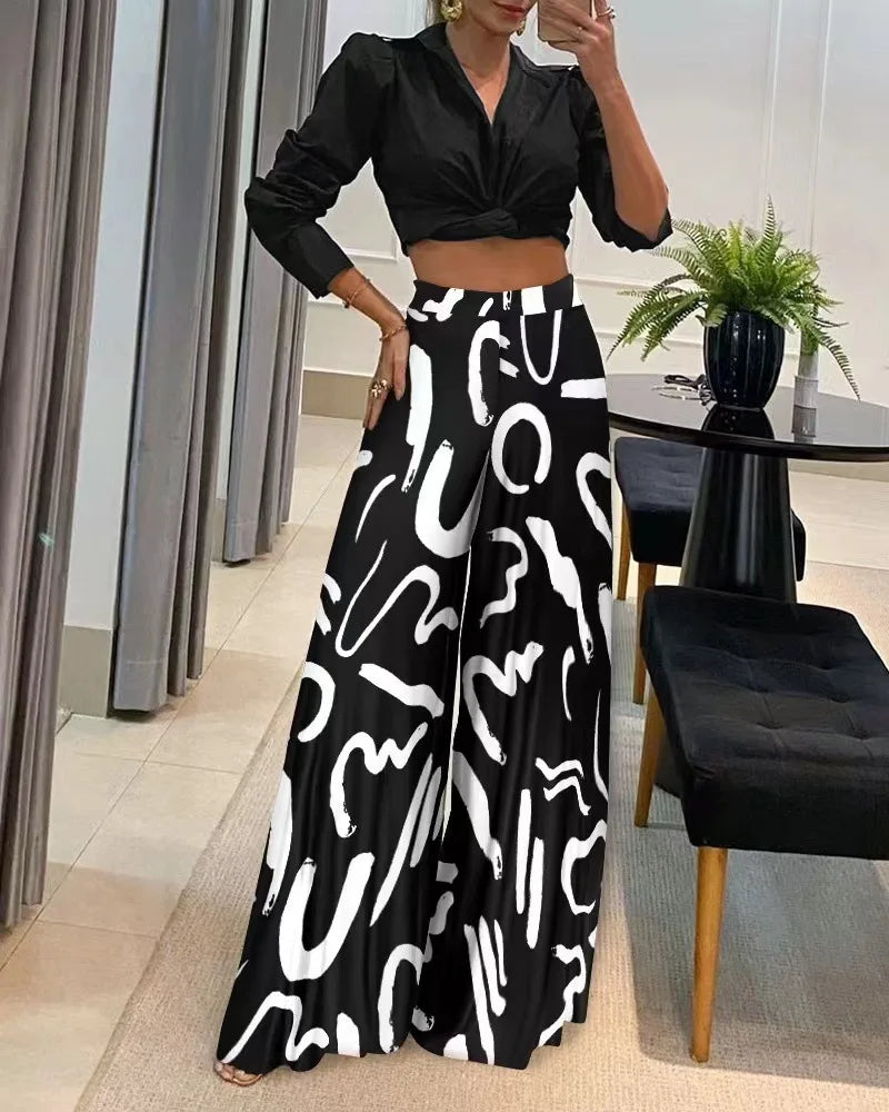 Fashionable Printed Loose Pants