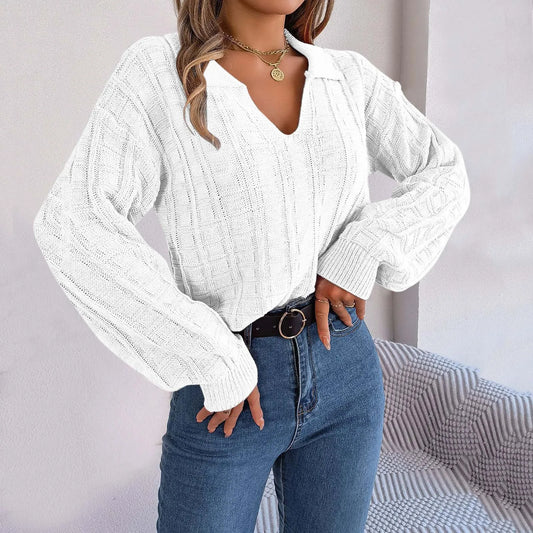 Turn Down Collar Sweater