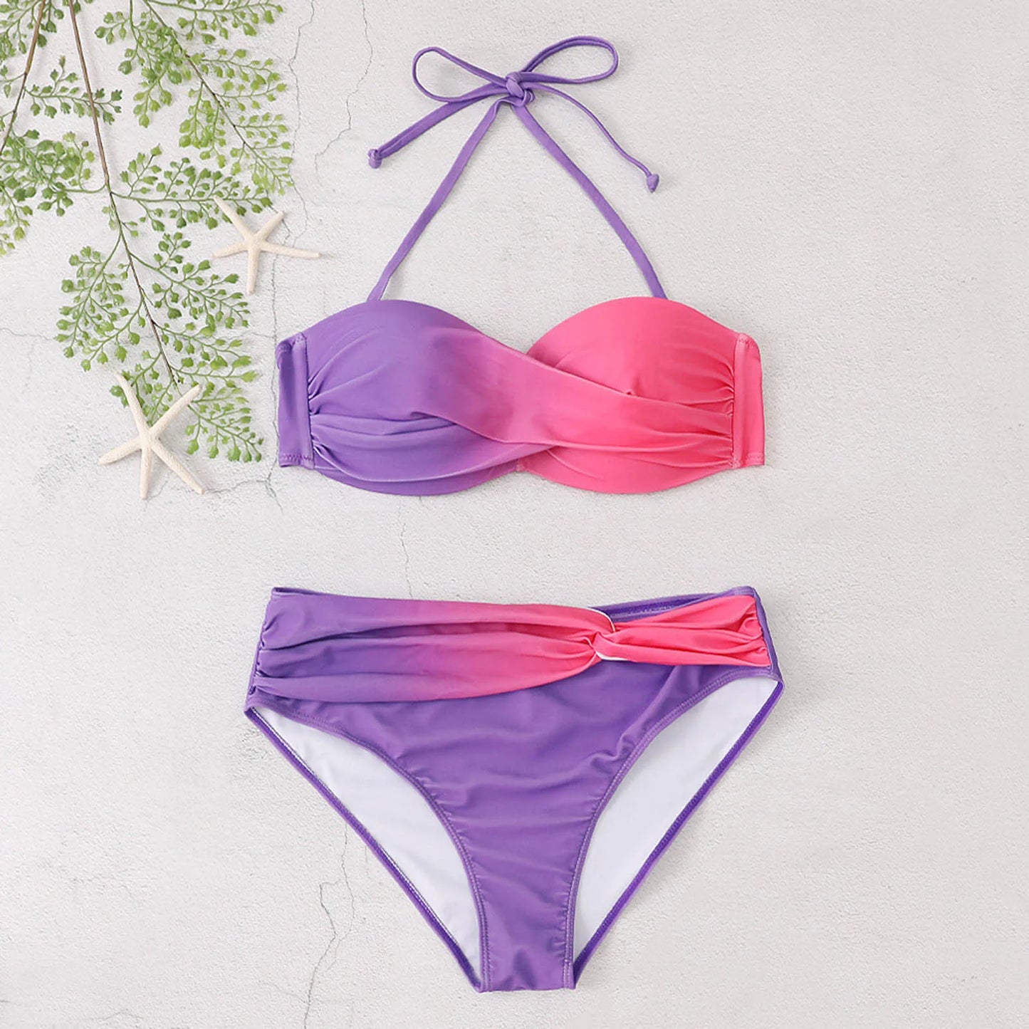 Split Swimsuit Gradient Bikini