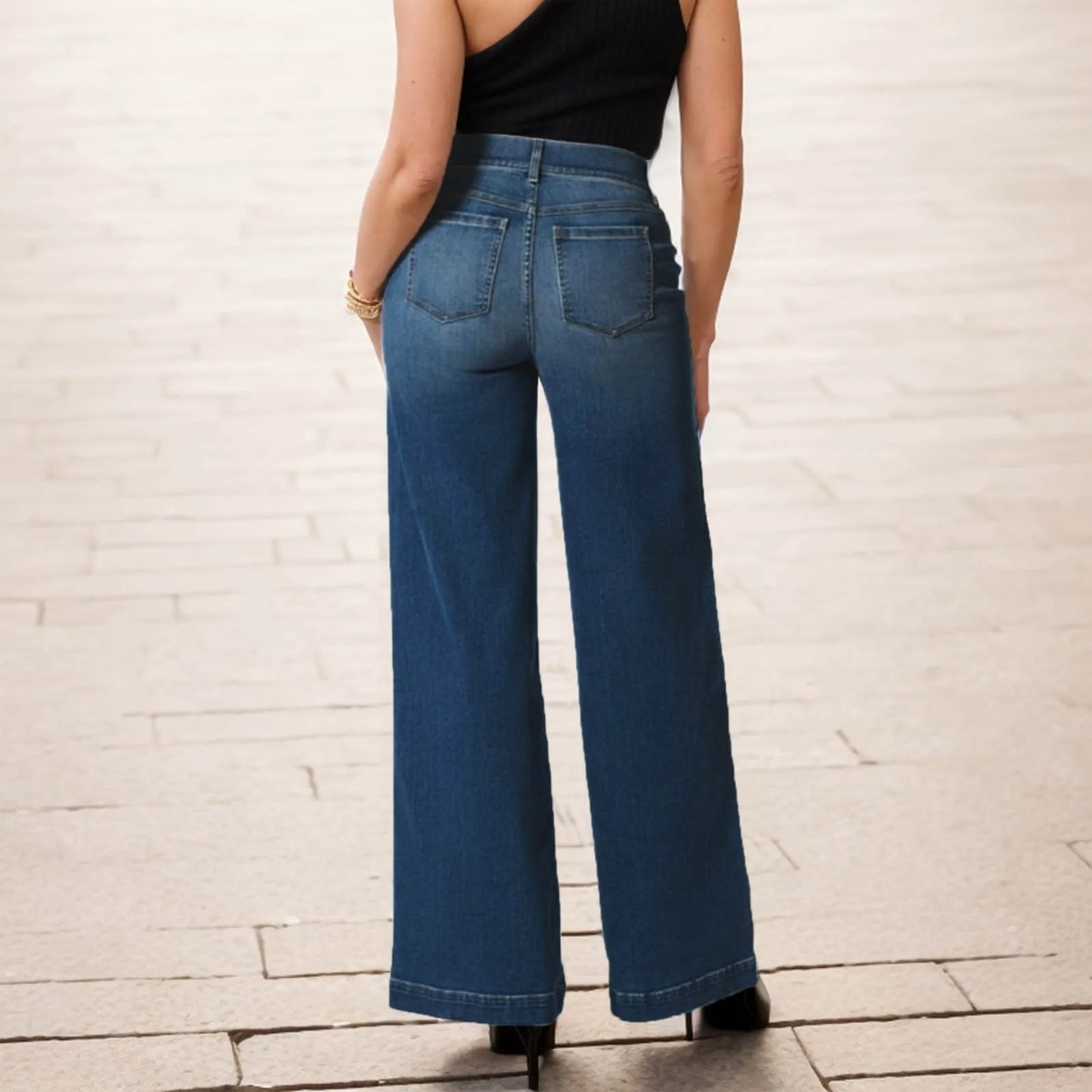 Pockets Wide Leg Trousers