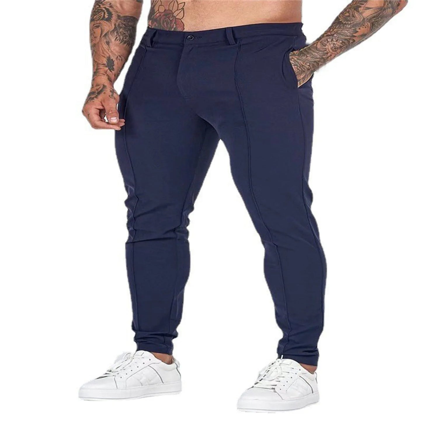 Summer Elastic Straight Trousers