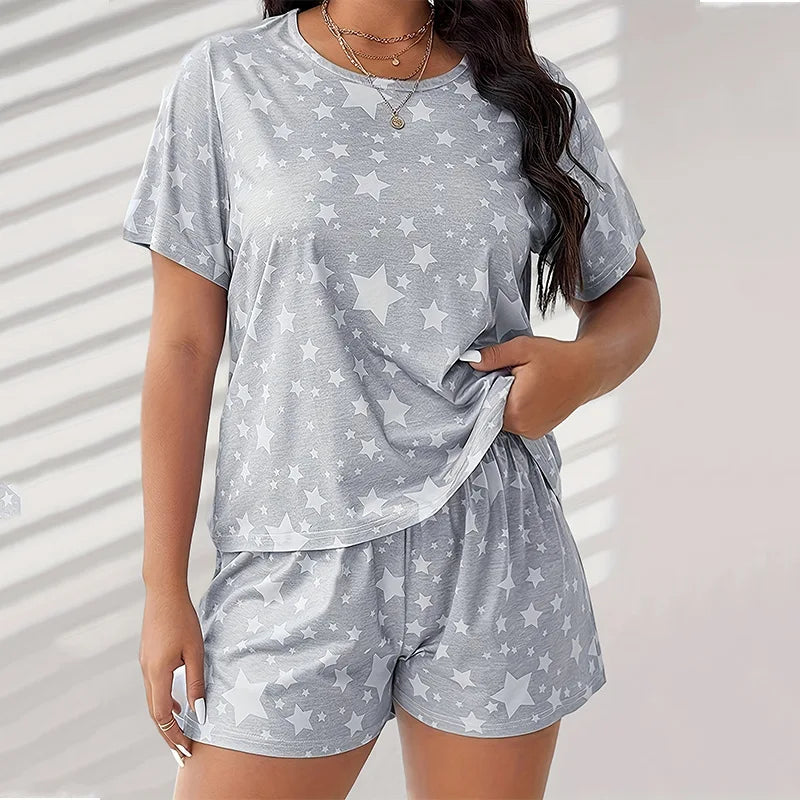 Plus Size Silk Pajamas Set