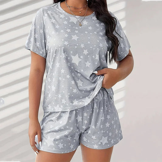 Plus Size Silk Pajamas Set