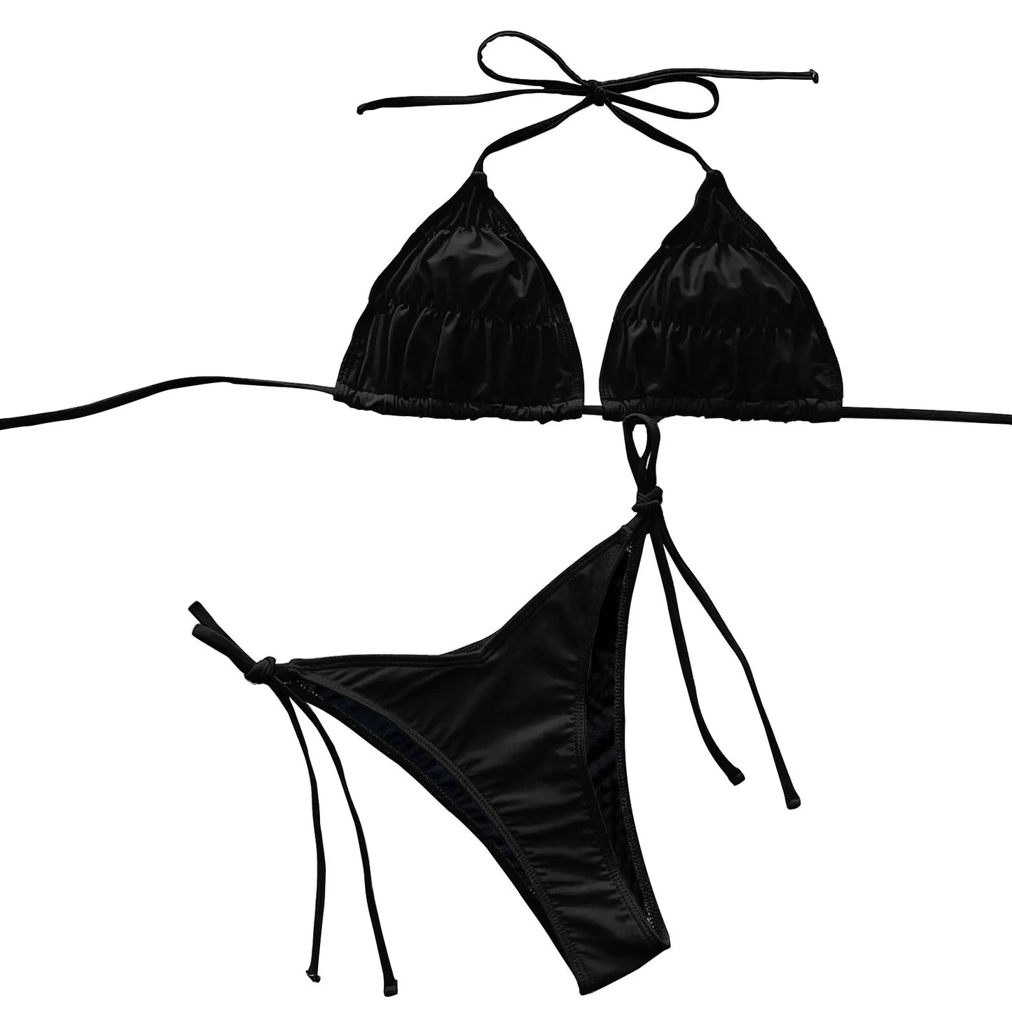 Sexy Bikini Pleated Bandage Thongs