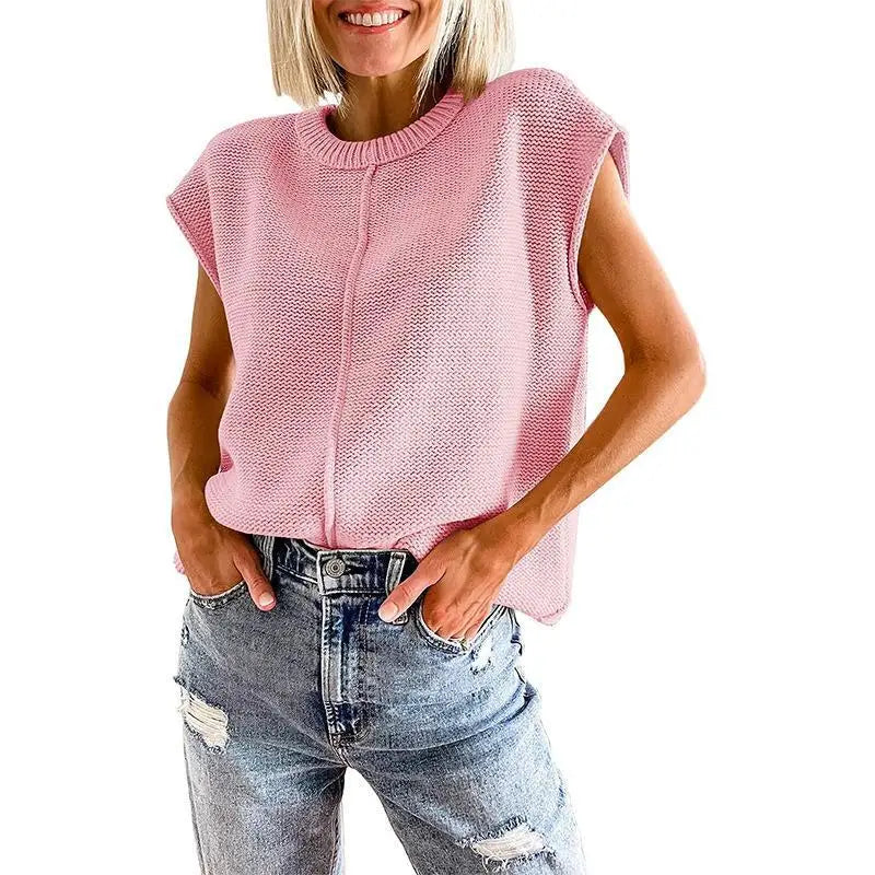 Solid Color Vests Sweater