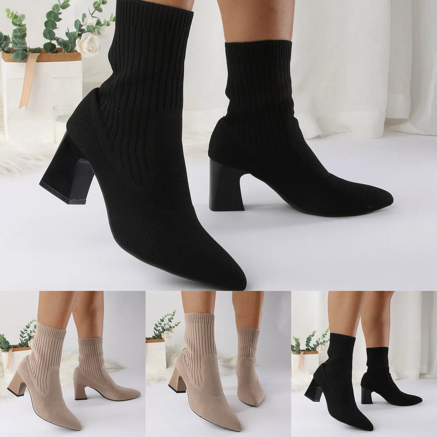 Versatile Short Boots Pointed Heels