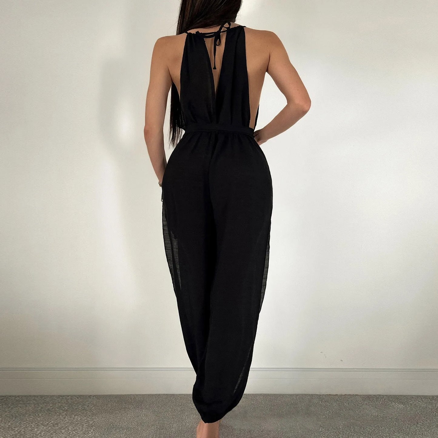 Sleeveless Halter Sexy Jumpsuit