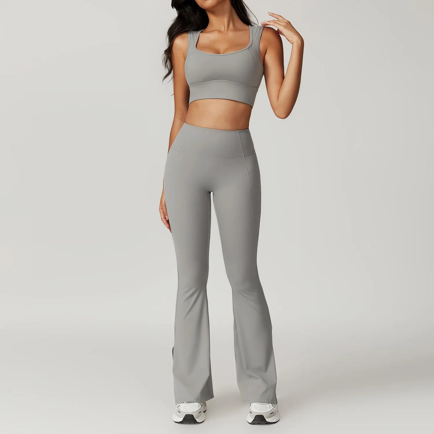 High Waist Flared Pants Tank Top