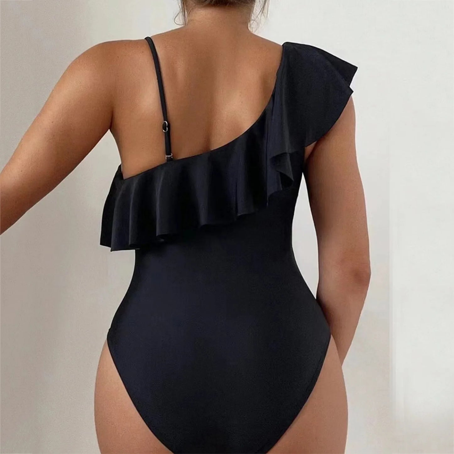 Leaf Mesh Swimwear Single Shoulder