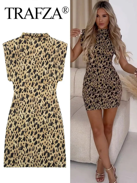 Vintage Leopard Print Dress Dress