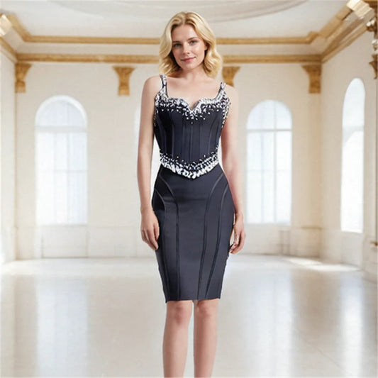 Bandage Sexy Beading Dress