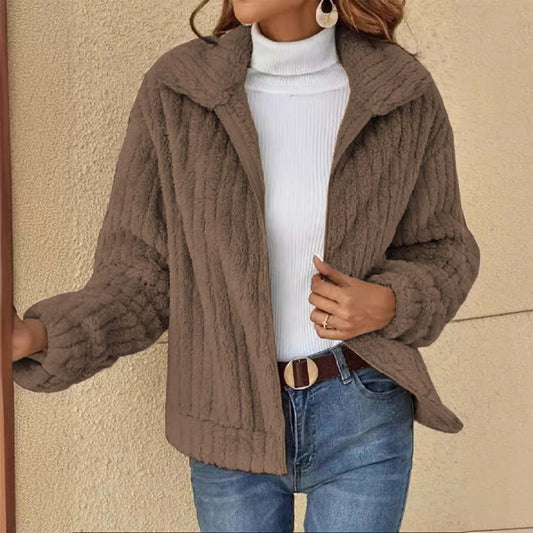 Plush Collar Short Jacket Cardigan