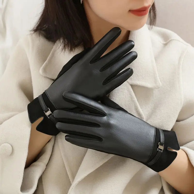 Chain Leather Gloves