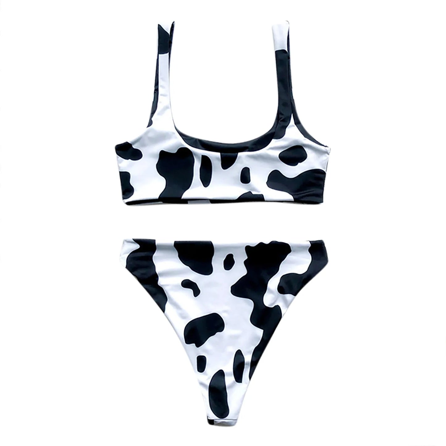 High Breast Contrast Cow Print