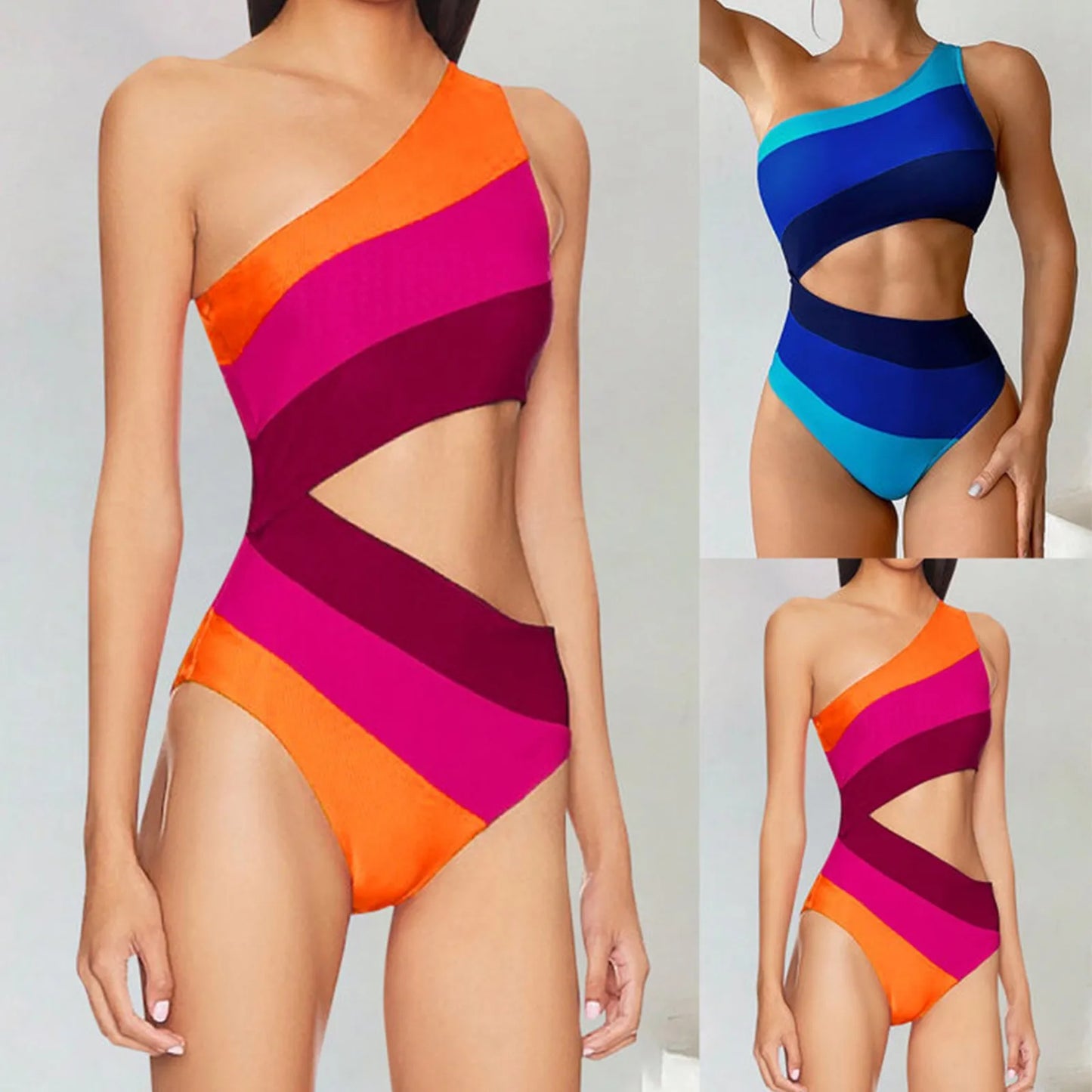 Women's Cutout Color Block Swimwear