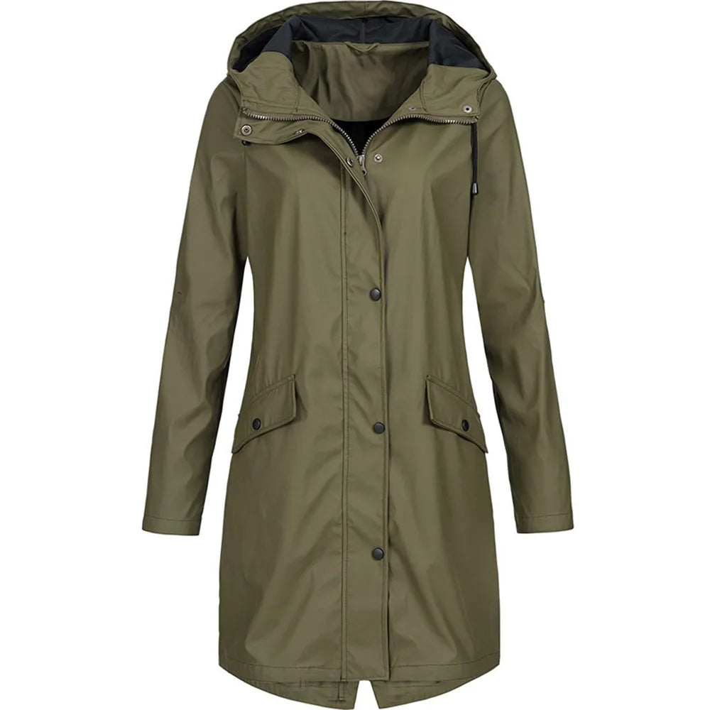 Solid Overcoat Hoodie Coat