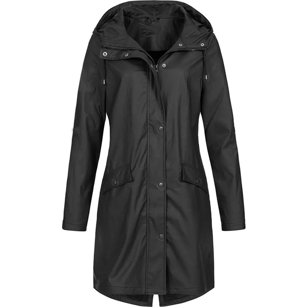 Solid Overcoat Hoodie Coat