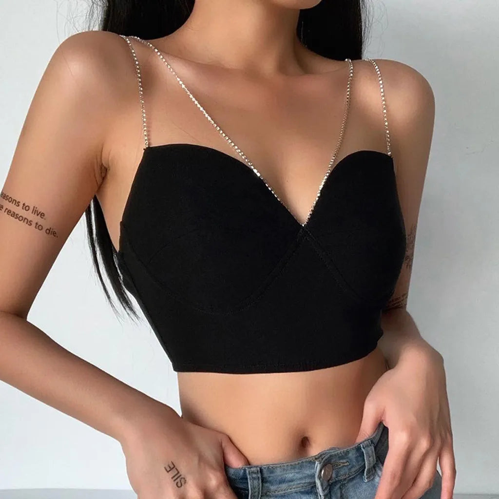 Sleeveless Summer Tank Shirt Crop Top