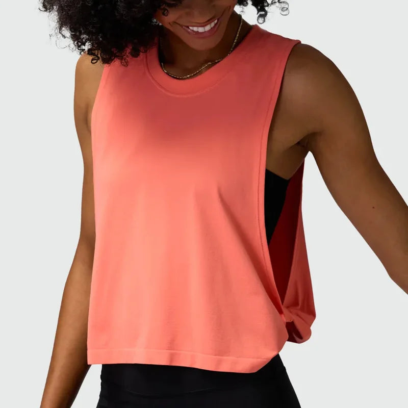 Solid Running Vest Crop Top