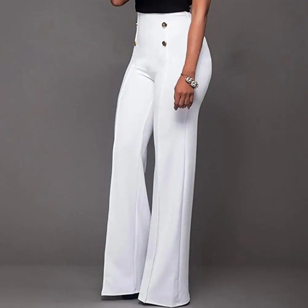 Loose Slim-Fit Solid Color Trousers