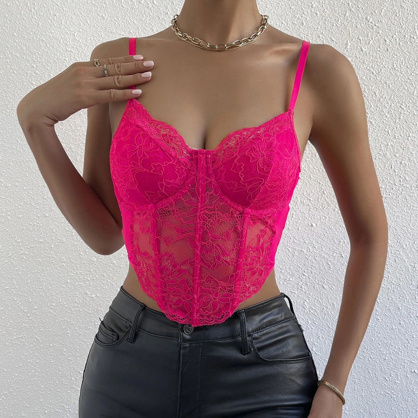 Sexy Lace French High Crop Top