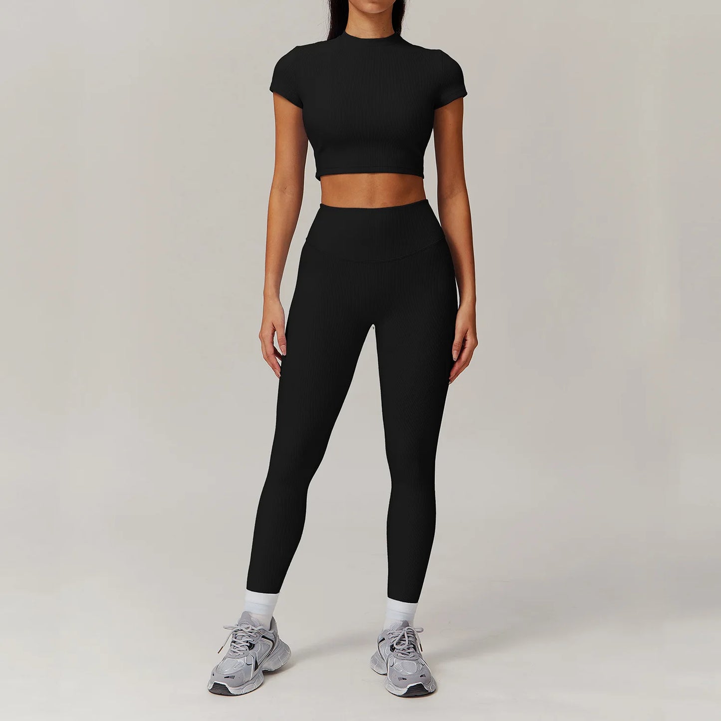 2 Piece Short-Sleeved Workout Shirt