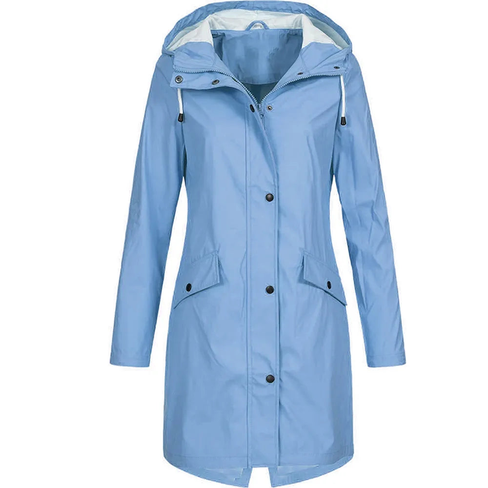 Solid Overcoat Hoodie Coat