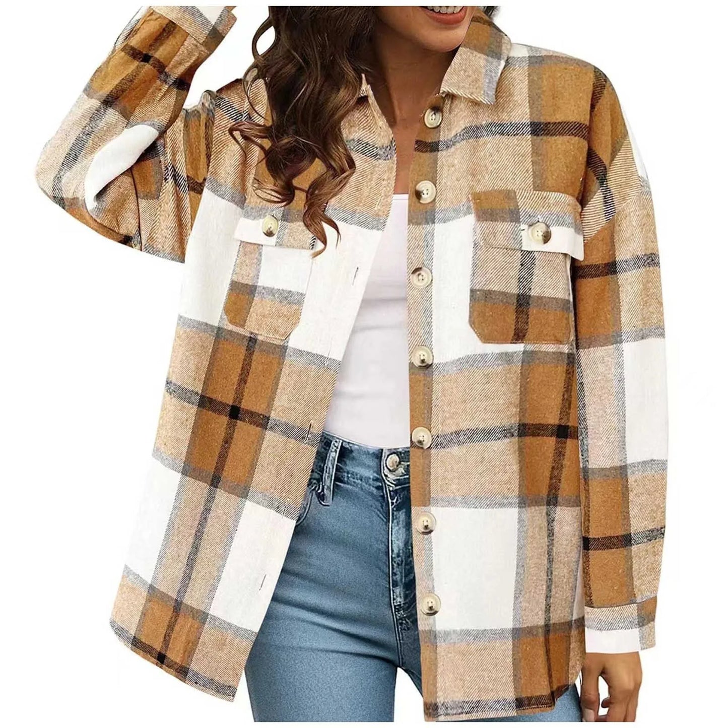 Retro Plaid Shacket Jacket