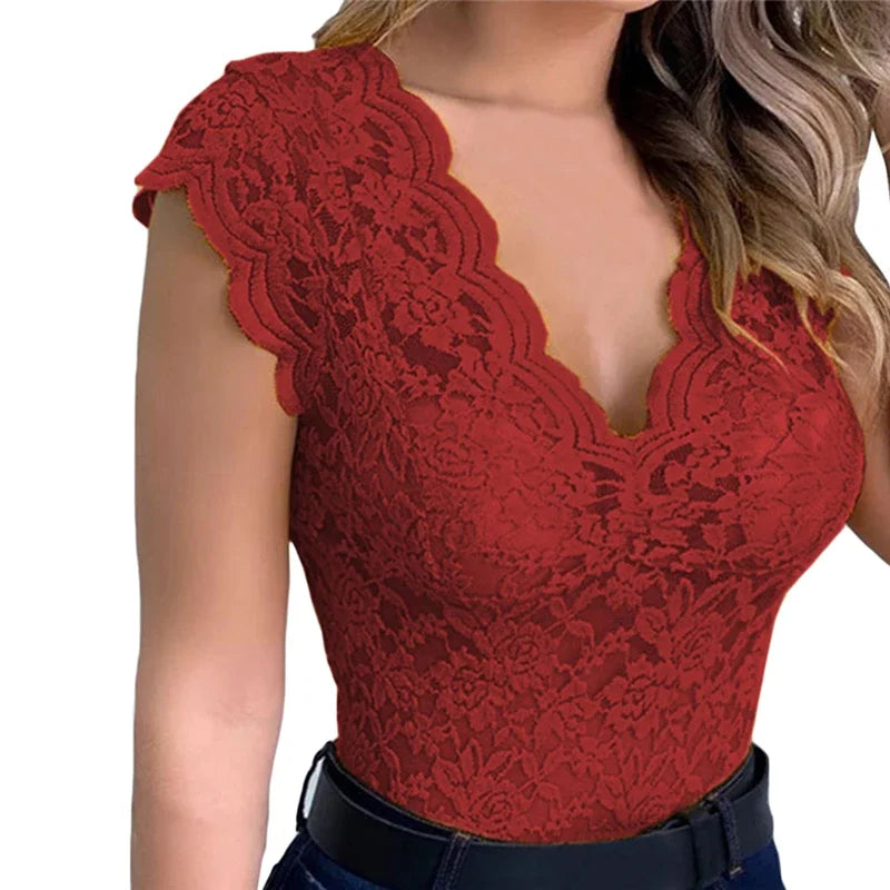 S-5Xl Lace Blouses Shirts Shirt