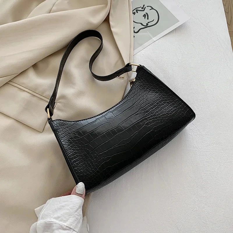 Simple Leather French Shoulder Bag