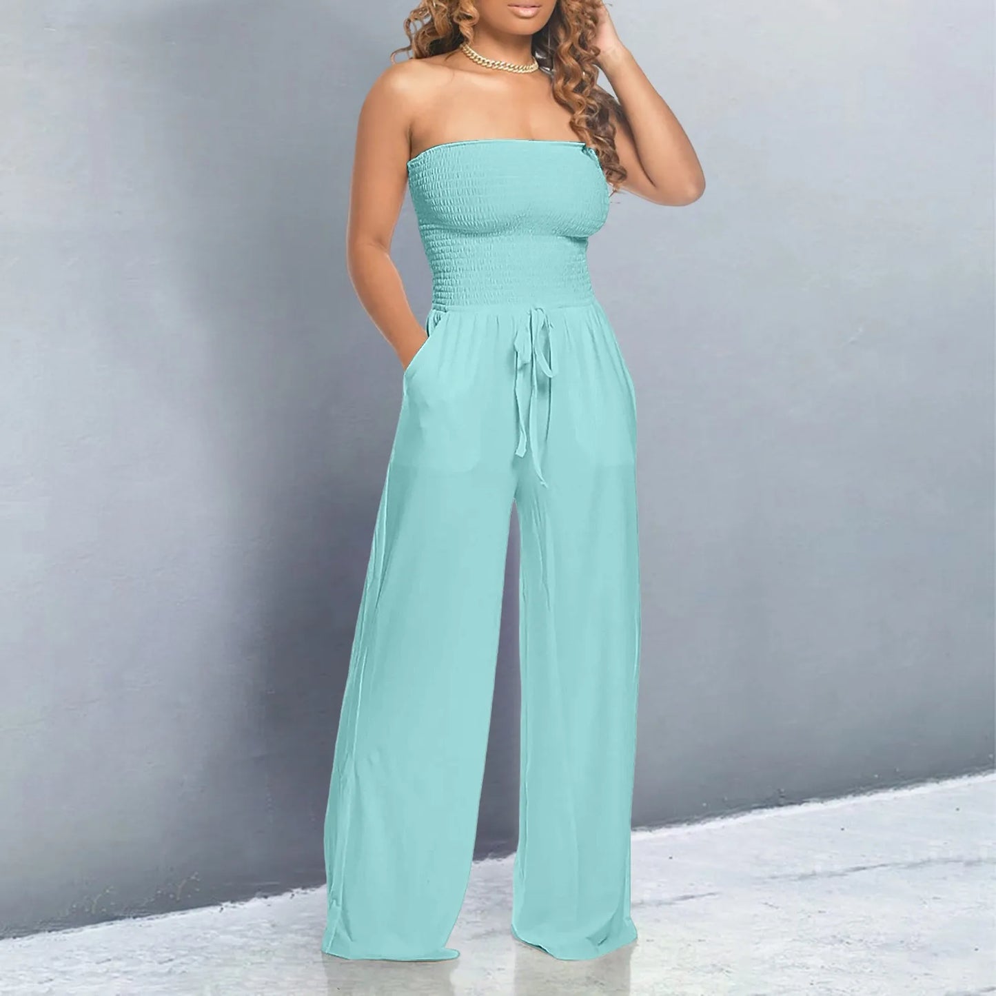 Elegant Soft Lace Jumpsuits Trousers