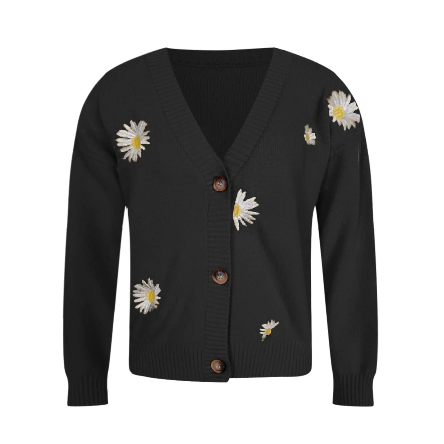 Small Chrysanthemum Embroidered Sweater