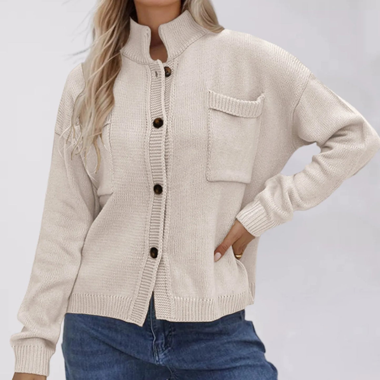 Elegant Knitted Cardigan Sweater