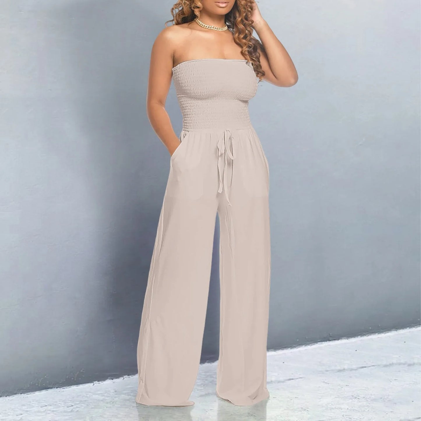 Elegant Soft Lace Jumpsuits Trousers