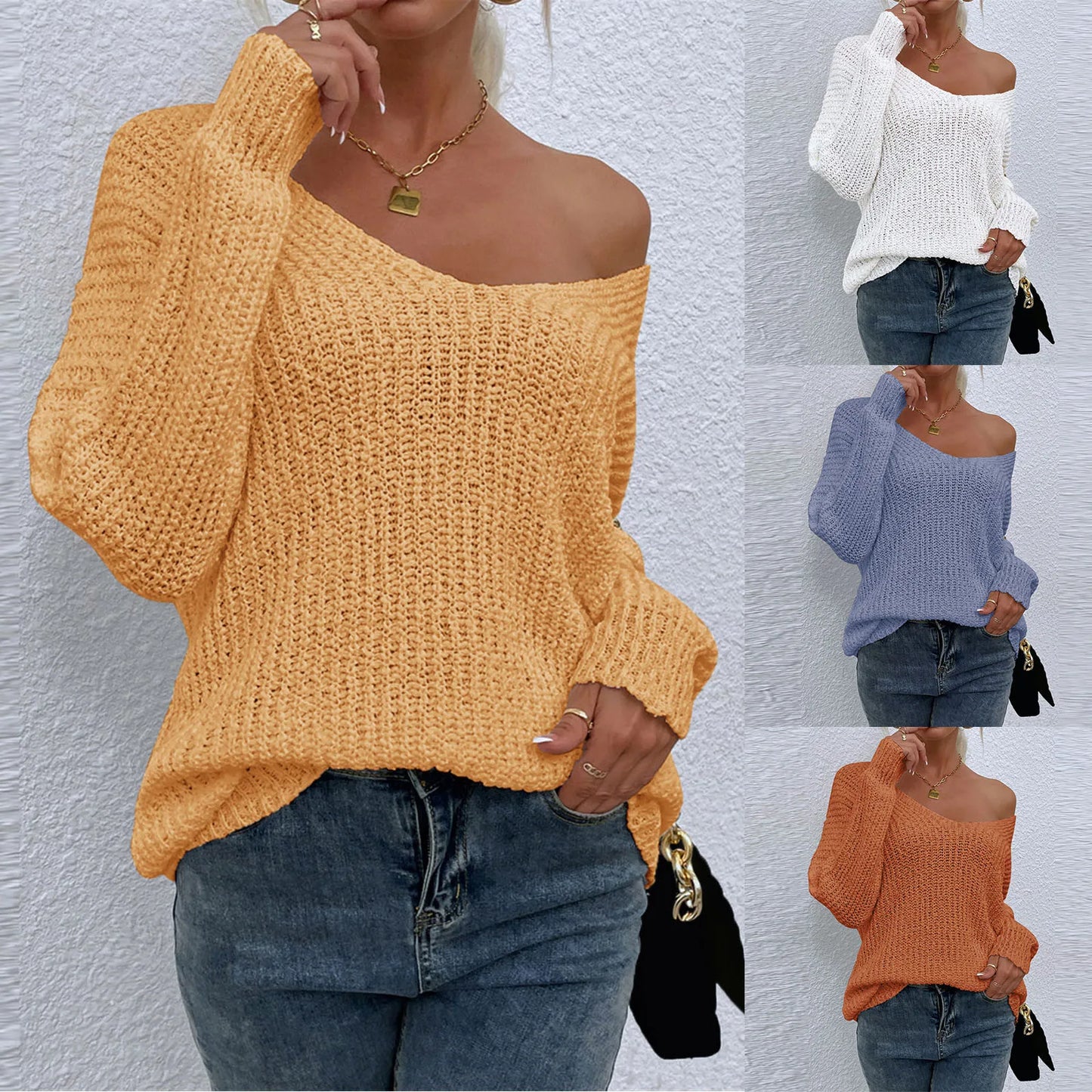 Solid Color Sweaters Sweater