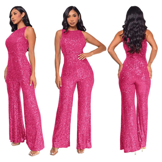 Sparkling Sequins Jumpsuits For Pants