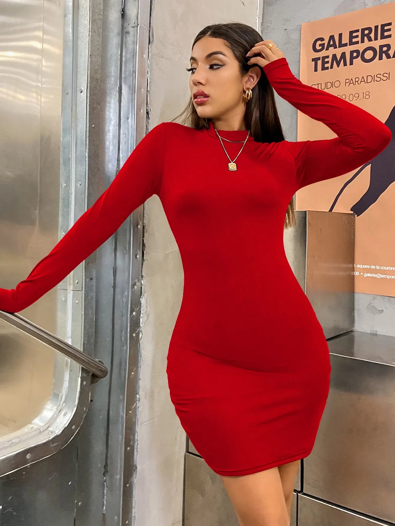 Long Sleeve Slim Bodycon Dress