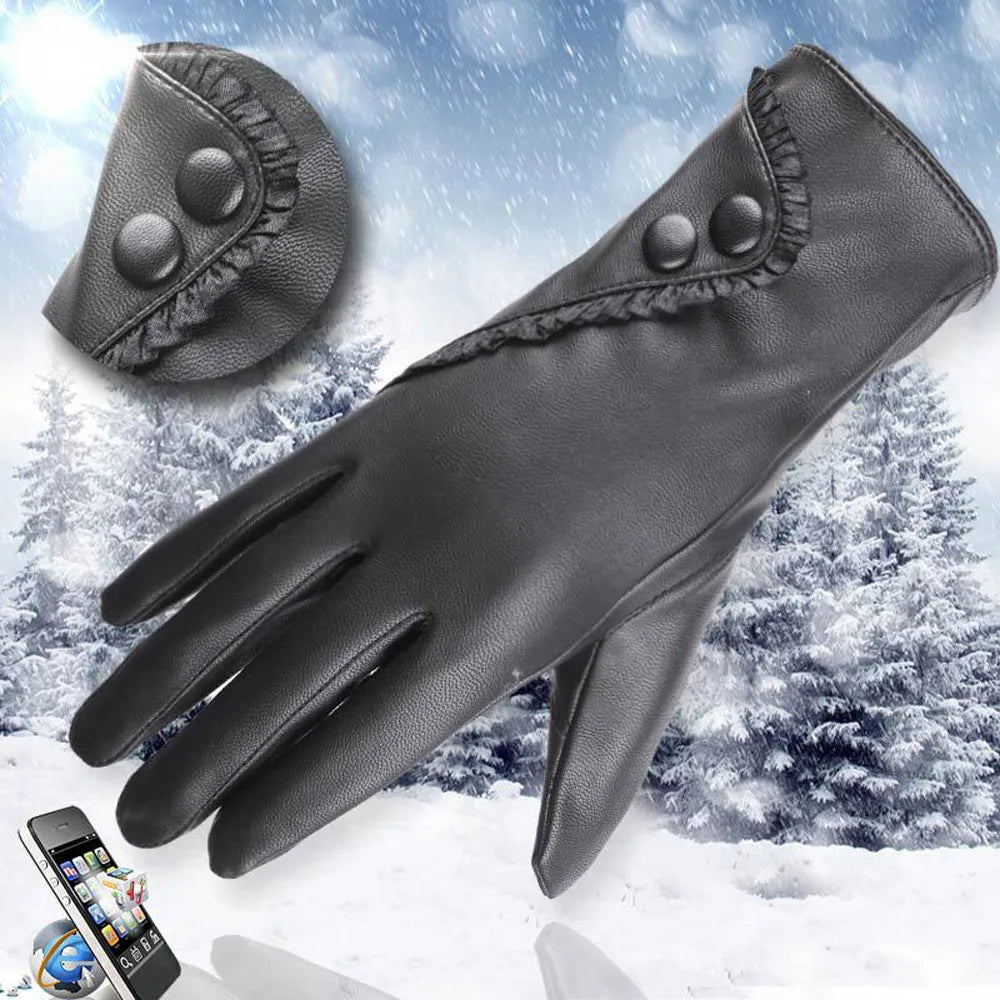 Soft Leather Gloves for Winter