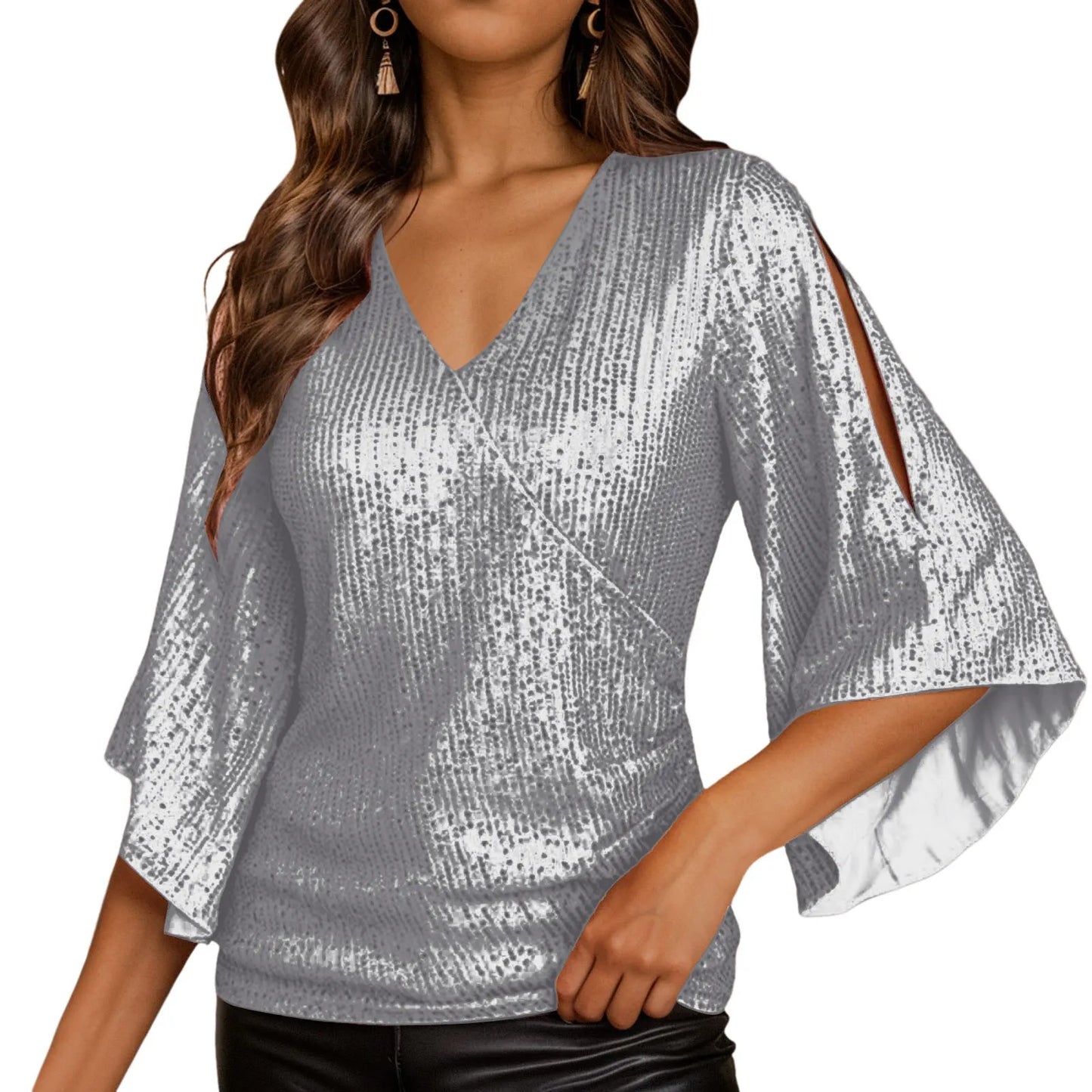 Fashion Sequin Tops Shirt