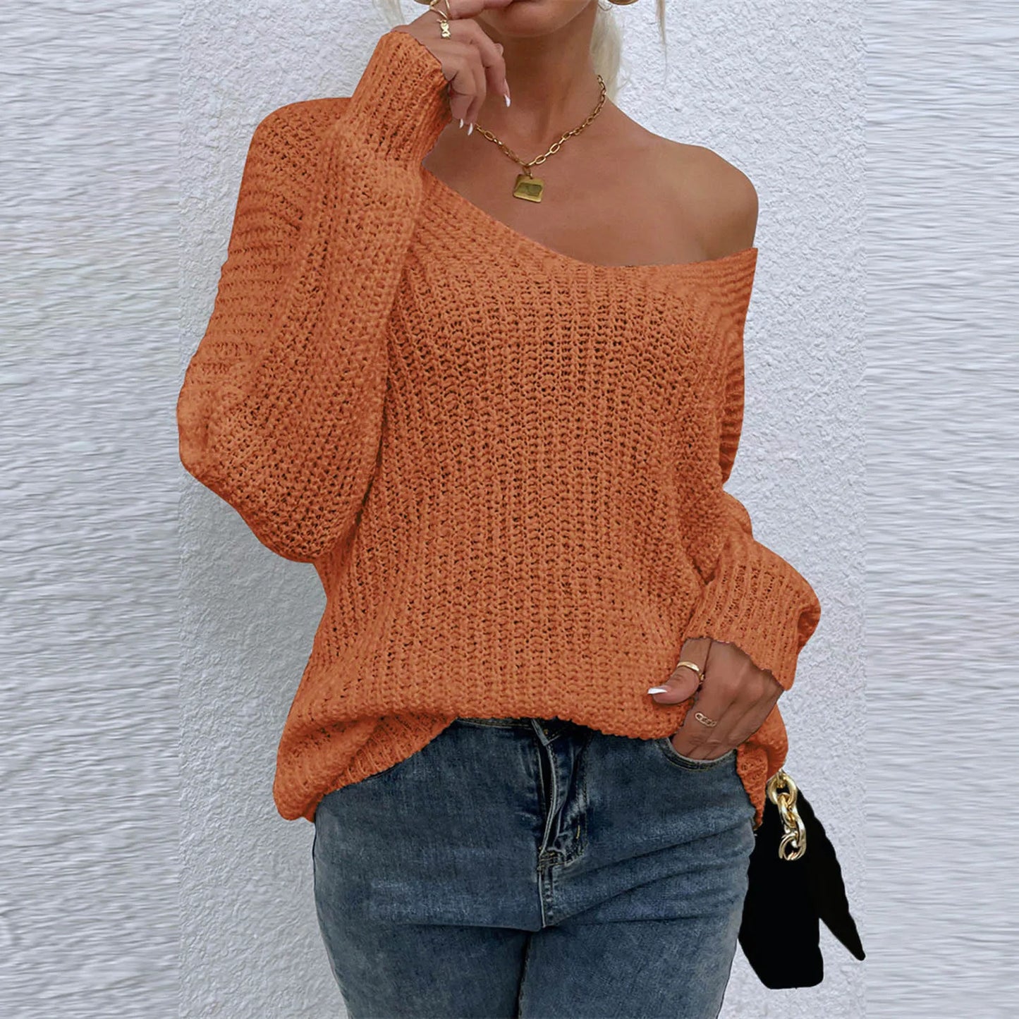 Solid Color Sweaters Sweater