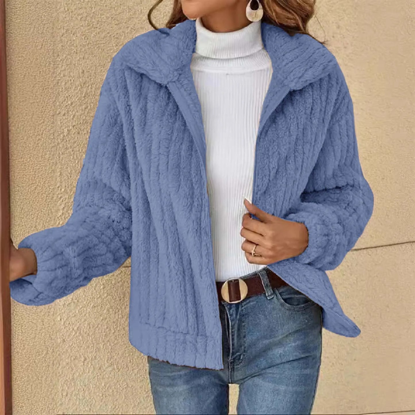 Plush Collar Short Jacket Cardigan