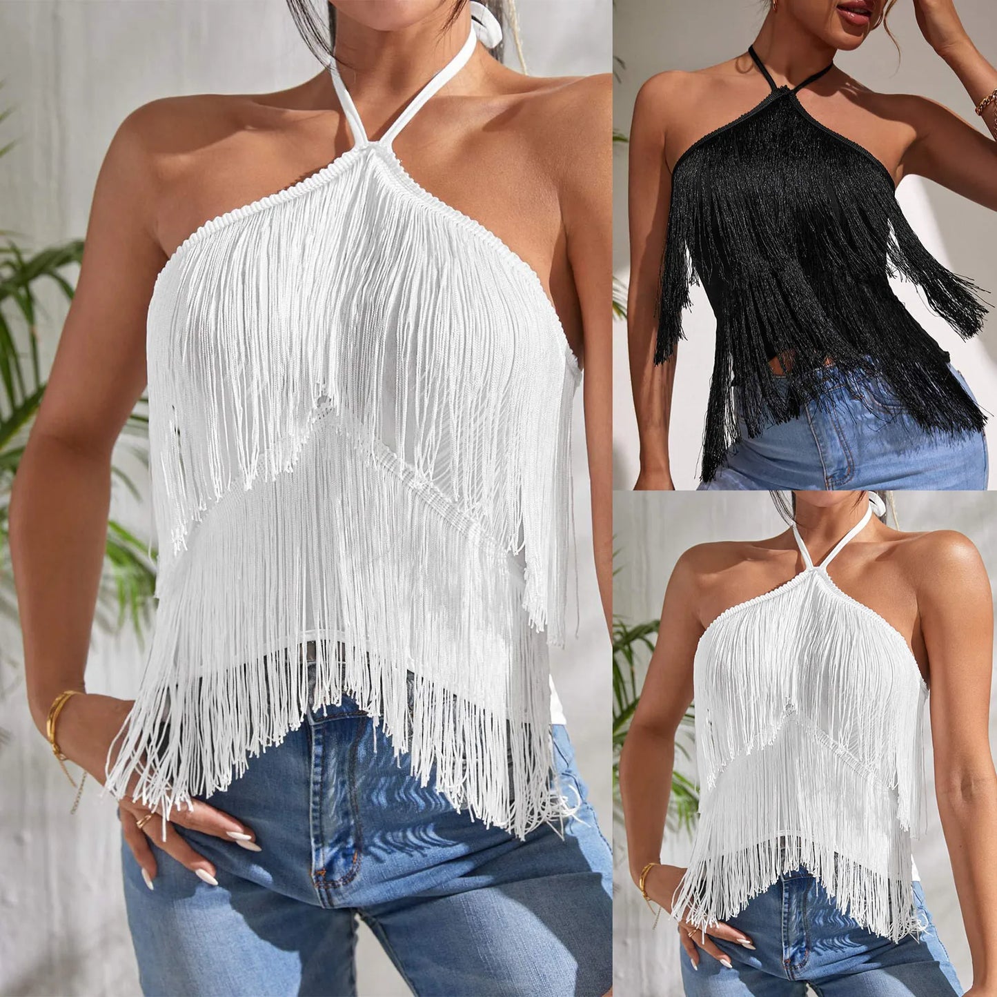 Fashion Tassel Suspender Top Women