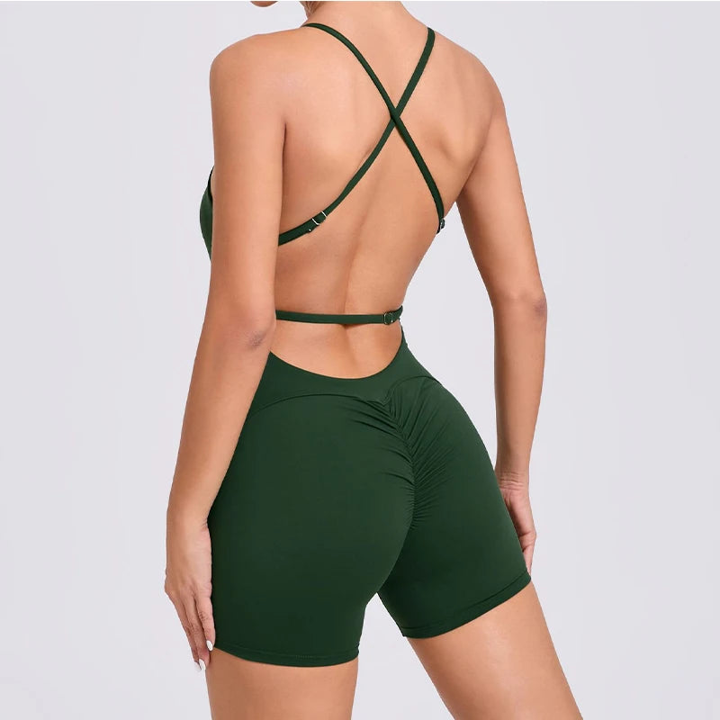 Backless One-Piece Suit Workout Jumpsuit