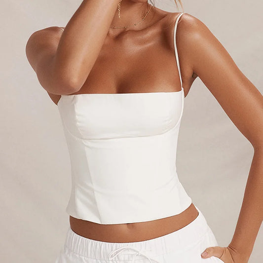 Summer Backless Zip Up Bustier